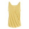 Hilltichu Women's Choker V-Neck Wrap Tank Tops Yellow