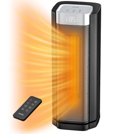 3rd-Gen AEOCKY Zero-Odor Space Heater with AI Thermostat, 1500W PTC Heaters for Indoor Use With Remote, 70° Oscillation, Utmost Silence, Safe Portable Electric Heater for Office, Bedroom, Large Room