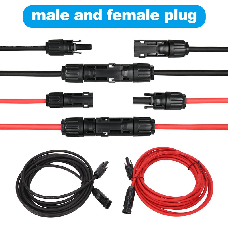 1 Pair 12AWG Solar Panel Wire with Connector Solar Adapter