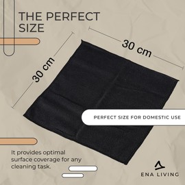 ENA Living 2 Pack Black Microfiber Cloths