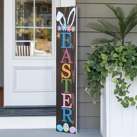 8"x48" Easter Welcome Sign for Front Door, Happy Easter Sign for Front Porch, Easter Door Decorations for Outdoors, PVC Sign (Design 9)