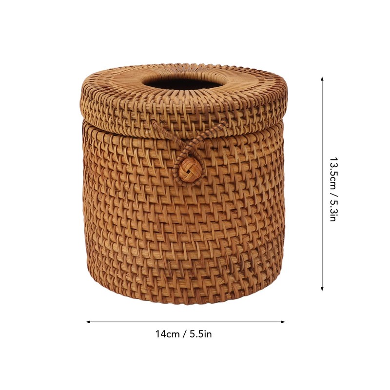 Multi Functional Rectangle Tissue Box Cover, Rattan Woven Tissue Box