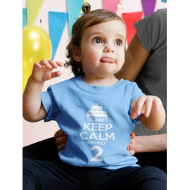 I Can't Keep Calm I'm Only 2 2nd Birthday Shirt Girl Boy Gifts Two Year Old Toddler Kids T-Shirt 2T California Blue