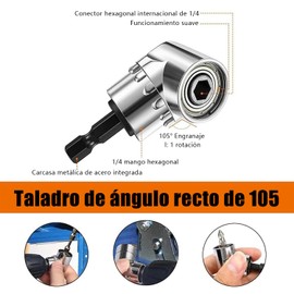 CHENGBAO Juego de 24 Piezas Juego de Extensión Flexible de Brocas，Mango Hexagonal Soporte Para Brocas，1/4 3/8 1/2 Universal Adaptador de Taladro de áNgulo Recto