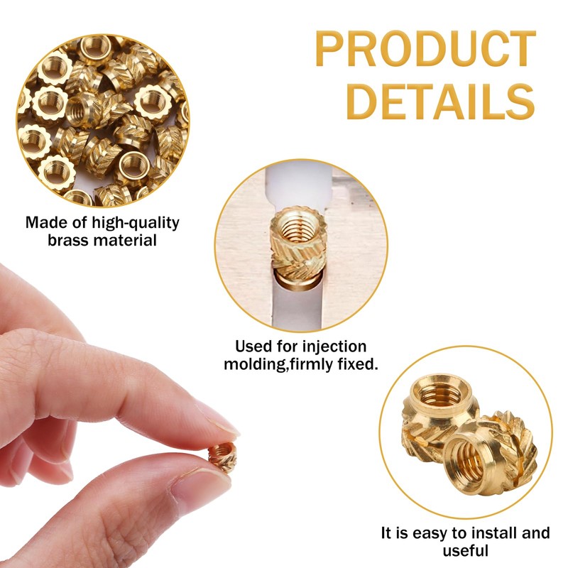 Knurled Insert Nuts,100pcs M3 Heat Set Inserts 3D Printing M3