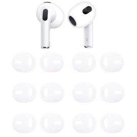 ALXCD Fit in Case Ear Cover Compatible with AirPods 3 Earbuds 3rd Gen, Silicone Earbud Covers Eartips Fit in Charging Case, Compatible with AirPods 3, 6 Pairs, White