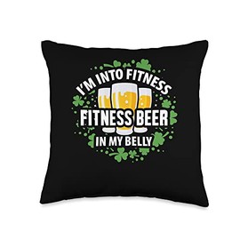 St.Patrick's Day I'm Into Fitness Beer T-Shirt Throw Pillow