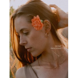 modabilé Women's Curb Chain Necklace Rose Gold Plated 925 Sterling Silver (35 cm - 90 cm 1.3 mm Wide) Rose Gold Chain without Pendant Short Chains Women, Sterling Silver