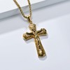 Aprila Men Wrench Cross Necklace,Stainless Steel Gold Crucifix Jesus Pendant