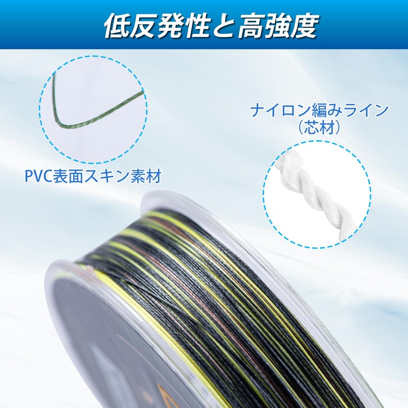 GOTURE Fishing Line, PE Braided Line, 4 Strands, PE30 Material,