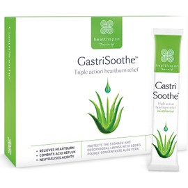 Healthspan Gastrisoothe Heartburn & Acid Reflux Relief – 24 Sachets | Triple-Action Formula with Aloe Vera | Soothes Stomach Lining, Fights Acid Reflux & Neutralises Acidity | Refreshing Mint Flavour | Vegetarian-Friendly