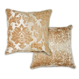 Emma Barclay Damask - Luxury Chenille Jacquard Cushion Cover in Coffee - 17x17 (43x43cm)