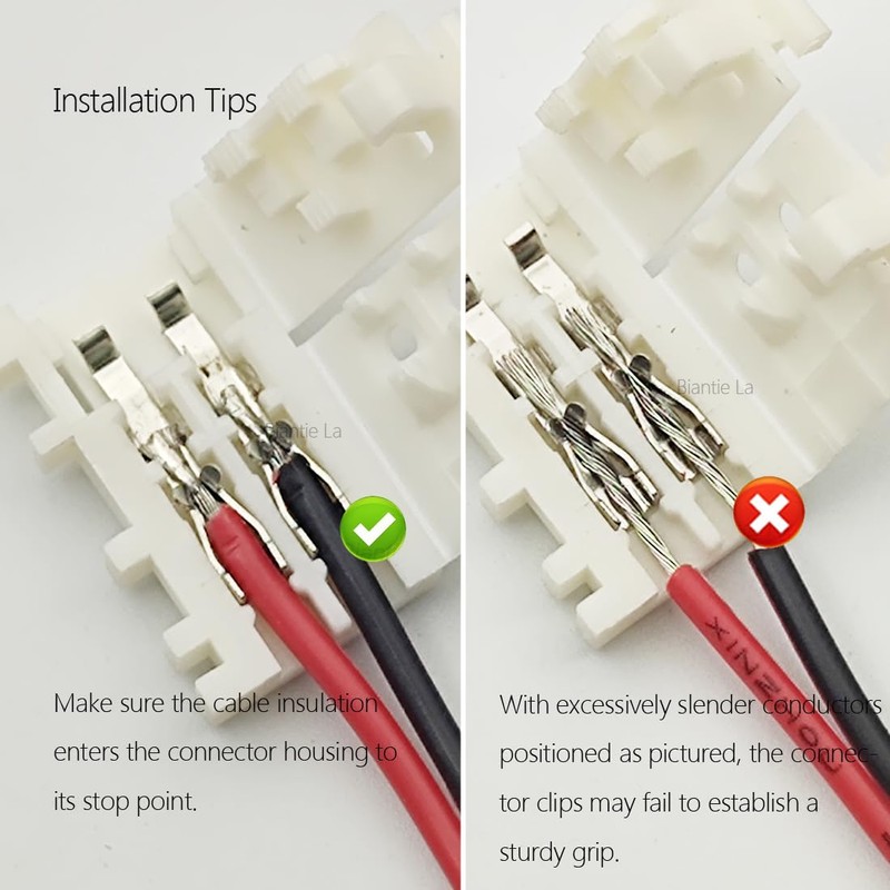 Biantie La 2-Pin 8mm LED Connectors Solderless Unwired Clips -