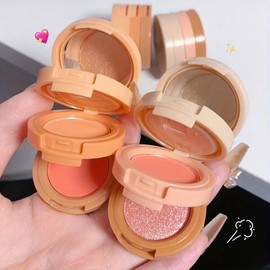 3 in 1 메이크업 팔레트 매트 및 진주 같은 질감 글리터 블러쉬 하이라이터 컨투어링 레이어 3 in 1 Makeup Palette Matte and Pearl-like Texture Glitter Blush Highlighter Contouring Layer [01]