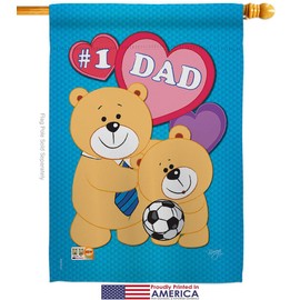Love Dad House Flag Dowel Set Family Father Day Daddy Papa Grandpa Best Parent Sibling Relatives Grandparent Small Decorative Gift Yard Banner Made In USA 28 X 40