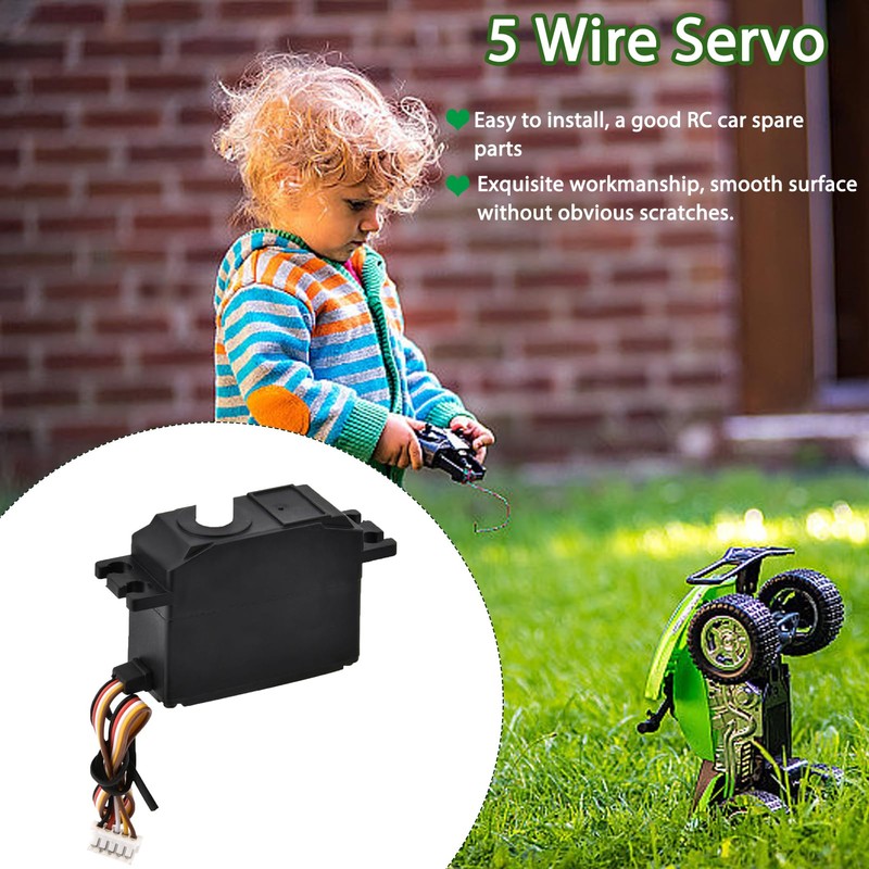 equlup RC 5 Wire Servo, Servo Steering Engine Accessory High