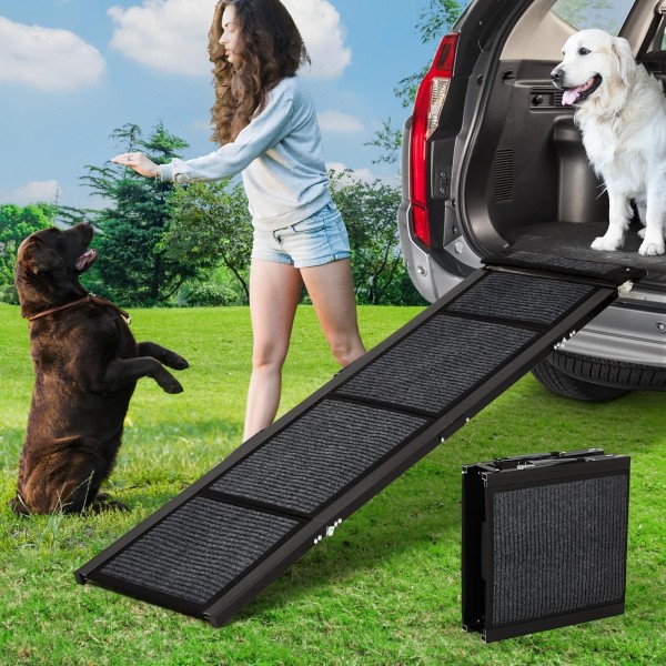 Unbranded Dog Ramp for Car 63"×17" Portable Folding Dog Ramp