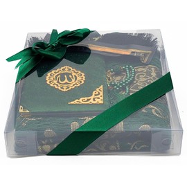 Imani Aksa Islam Tesbih Extra Thin Prayer Mat Takeaway Space Saving Gift for Muslims Converts 1.2 x 0.7 m, 200 g, Namazlik Seccade Salah Sejadah… (Green)