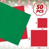 Whaline 50Pcs Christmas Cocktail Napkins Red Green Color Disposable Napkins