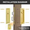 Pocket Door Privacy Lock,Modern Rectangular Pocket Door Hardware, Finger Flush