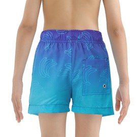Boys Swim Trunks Swimsuits Boys Bathing Suits Toddler Swim Shorts with Compression Liner Swimwear Swim Set Gradient Banana 8-9 Years