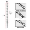 SALI 5 Pcs 5/8"*12" SDS Plus Rotary Hammer Drill Bit