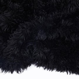 DICOSMETIC 1 Yard X 62.99 Inch Kunstpelzstoff Wolle Stoffbesatz Langhaarpelz Luxuriöser Shaggy Schwarzer Pelzbesatz Für DIY Näharbeiten Kostüme Polsterzubehör
