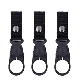3PCS Black Clip-On Water Bottle Holder Strap Keychain – Portable Nylon Bottle Buckle Hook – Outdoor Sport Ring Clip for Backpack, Hiking, Travel, or Gym – 5.7” x 1.34”