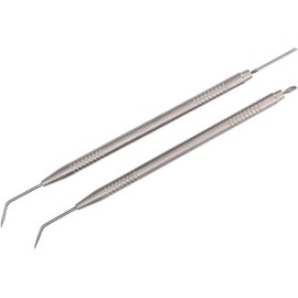Fabater Herramientas Separadoras de Elevación de Pestañas de Acero Inoxidable, 2 Varillas de Separación de Pestañas de Doble Cabeza con Peine para Permanente de , Extensión y Maquillaje Diario (SILVER)