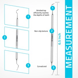 Utopia Care Professional Dental Tartar Scraper Tool - Dental Pick, Double Ended Tartar Remover for Teeth, Plaque Remover, Tooth Scraper (6.5 Inch, Silver, 10)