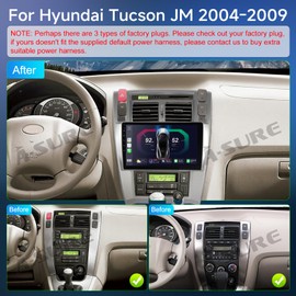 ASURE 10.1 inch 2+64GB Car Stereo for Hyundai Tucson JM 2004-2009,1280x800 HD Touchscreen Car Dash FM Radio Upgrade,4Core Android GPS Navigation Unit with Wireless Carplay,Android Auto