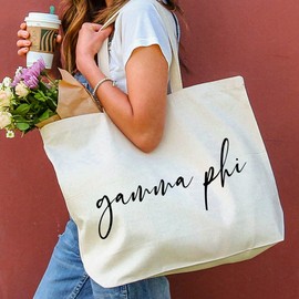 Gamma Phi Beta Tote Bag - Tote Bags for Sorority - Large Canvas Tote Bag - Sorority Gifts