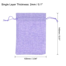 PATIKIL 6"x4" Coin Sacks Bag, 6 Pack Bank Deposit Change Transit Bags with Drawstring Bags Gift Bag, Purple