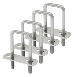 Moicstiy 4 Sets M6 Square U Bolts 1 Inch Wide, 304 Stainless Steel U-Bolts with Frame Plates, Nuts, and U Clamp for Trailers, Boats (25 mm x 70 mm)