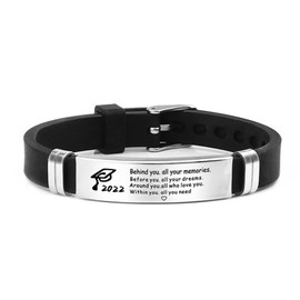 HUASAI Graduation Gifts for Him Class of 2022 Bracelet Inspirational Wristband Bracelets Graduation Gift from Mom Dad(C)