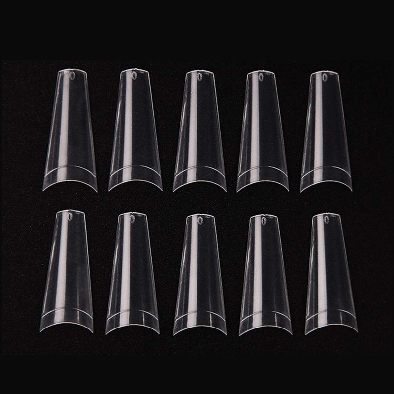 500 Pcs Natural False Nails, Long Coffin Nails Clear Coffin