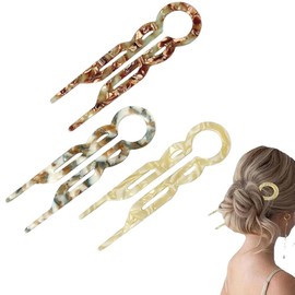 Hairpin for Women, French Hair Pin, Lialys Hair Pins Thin Thick Hair, Suitable for All Hair Types (3 Pcs)