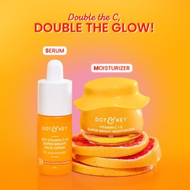 Dot & Key Vitamin C + E Superbright Skin Care Serum & Moisturizer Combo | Vitamin C Moisturizer 60ml & Vitamin C Face Serum 30ml | For Glowing Skin | For Women & Men