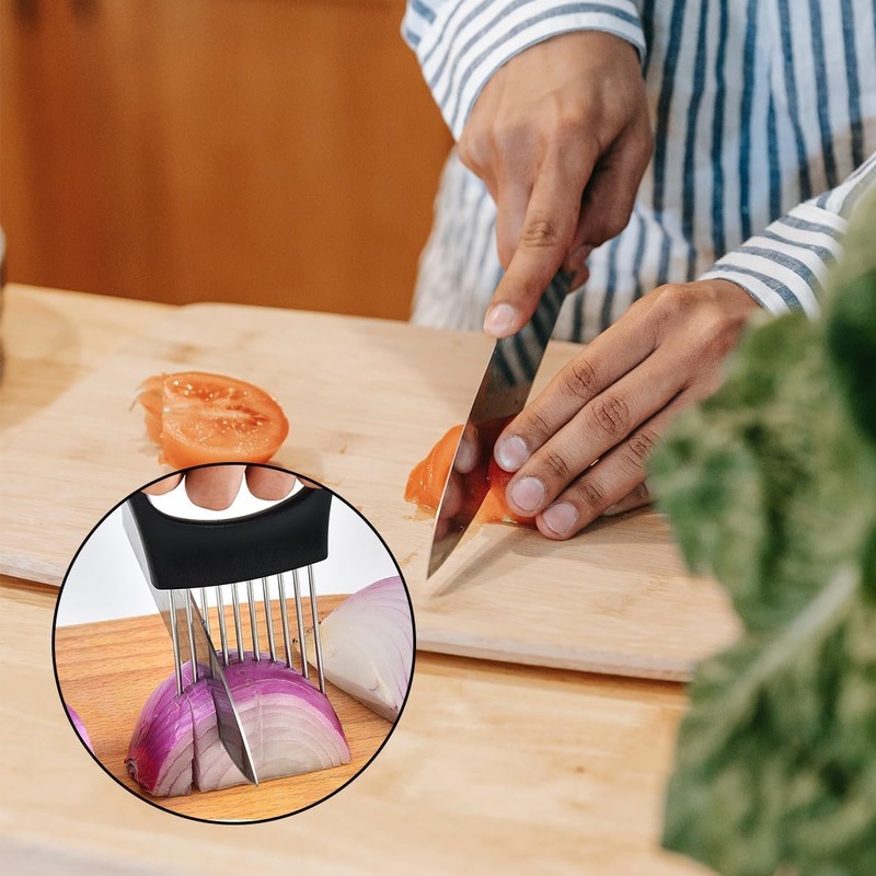 Tabanzhe Onion Slicer Holder Set Stainless Steel Fruit and Vegetable