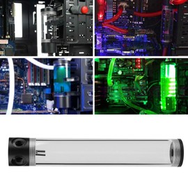 VBESTLIFE Water Cooling Tank, 190 mm / 240 mm / 300 mm / 400 mm x 50 mm Diameter POM Cylinder CPU Water Cooler Reservoir System Heatsink Kit for PC Computer (300 mm)
