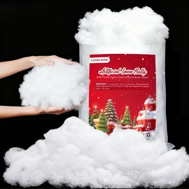 Christmas Fake Snow, 2LB Artificial Cotton Snow, Faux Fluffy Cotton Snow Fake Clouds for Christmas Tree Indoor Decoration, Cotton Stuffing for Crafts Xmas Villages Winter Table Nativity Party Decor