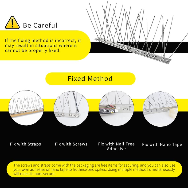 KOKMEYA Bird Spikes 9.84FT, 304 Stainless Steel Bird Deterrents Spikes