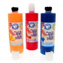 Hypothermias Shaved Ice & Snow Cone Syrup 3-Pack, 16 Fl Oz Pints - Blue Raspberry, Tiger’s Blood, Dreamsicle - Made with Pure Cane Sugar, No Corn Syrup