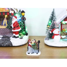 Toyland® Mini Resin Figurines Christmas Collectable - Village Scene - Christmas Figurines (Couple & Baby)