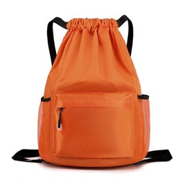 bh life Knapsack, Sports String, Gym Bag, Stylish, Small, Large, Pool Back, Kids, Adults, Large Capacity, Lightweight, Pockets, Mesh, Gymnastics Clothes, orange, M