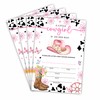 Cowgirl theme Baby Shower Invitation With Envelope, A Little Cowgirl In On The Way, Gender Reveal, Baby Announcement, Party Favor & Decorations(Set Of 25) - A10
