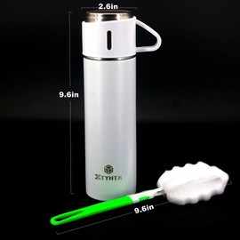 XTYHTX Stainless Steel Insulated Coffee Bottle,Vacuum-Insulated Beverage Bottle with Handle, Leak-Proof for Coffee, Tea, Water, Hot or Cold, 17oz (White)