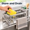 Stainless Steel Sink Cleaning Tools Storage Rack – Multifunctional Drainable