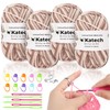 Katech 4 x 50 g (200 g) Multicoloured Crochet Yarn,