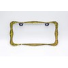 Creathome 3D Shining License Plate Frame (Chrome with Gold Butterfly